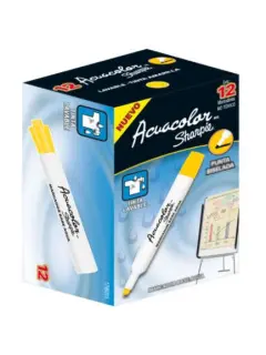 Marcador Acuacolor Base Agua Grueso Amarillo CJ12